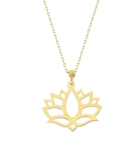 Lotus Çiçeği 14 Ayar Altın Kolye