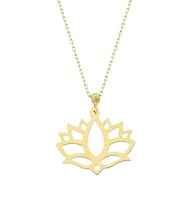 Lotus Çiçeği 14 Ayar Altın Kolye