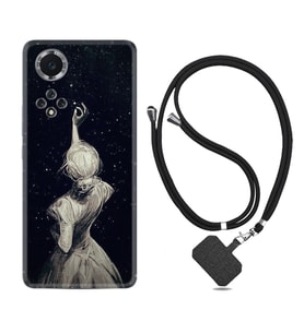Huawei Nova Y70 Y90 Nova 9 SE  Kılıf Boyun Askılı Silikon Star Woman 1332
