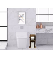 BK Home Doğal Masif Ahşap Tuvalet Kağıtlığı ve Dekoratif Ahşap Beyaz Çerçeveli Tablo Seti-11