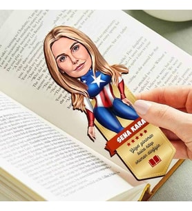 Kahraman Kız Karikatürlü Kitap Okuma Ayracı