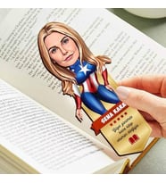 Kahraman Kız Karikatürlü Kitap Okuma Ayracı