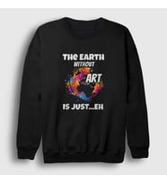 Presmono Unisex Siyah The Earth Without Art Sweatshirt 413918tt
