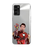 Oppo A55 Uyumlu Iron Man Desenli Şeffaf Telefon Kılıfı