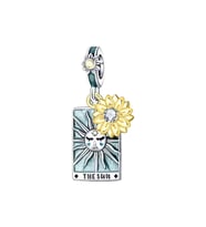 Güneş The Sun Tarot Kartı Sallantılı 925 Ayar Gümüş Charm