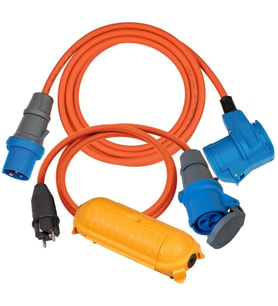 Brennenstuhl Kamp Adaptör Set CEEKablosu 1.5 Metre+CEE 230 V Çevirici Kablo 3M+Kablo Saklama Aparatı IP44 H07RN-F 3G2,5