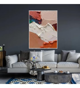 Tablolife Renk Dalgası 3D Yoğun Yağlı Boya Dokulu Tablo Gümüş Çerçeve