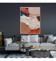 Tablolife Renk Dalgası 3D Yoğun Yağlı Boya Dokulu Tablo Gümüş Çerçeve