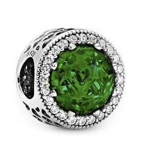 Nur Silver Yuvarlak Yeşil Taşlı Gümüş Charm NUR-BL00246