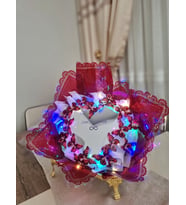 Aynalı kelebek buket - ışıklı kelebek buket - led kelebek buket -aynalı çiçek -seni seviyorum yazılı -888