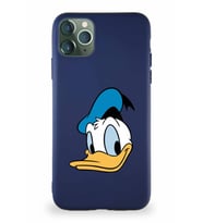 Apple iPhone 11 Pro Max Soft Premier Kapak Donald Duck-B Tasarımlı Silikon Kılıf - Lacivert (Şeffaf)