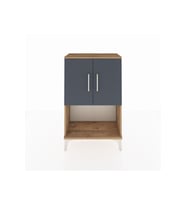 Arges Komodin 2 Raflı 2 Kapaklı 60x30x96 Çam-Antrasit