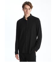 LCW Vision Siyah Regular Fit Uzun Kollu Erkek Gömlek