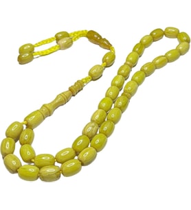 Sıkma Kehribar Tesbih Hcz-Model MMB (Sarı)