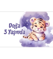 Pembe Sevimli Aslan Doğum Günü Afişi 35X50 cm