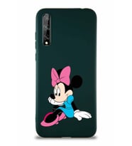 Huawei P Smart S Soft Premier Kapak Minnie Mouse-E Tasarımlı Silikon Kılıf - Yeşil (Şeffaf)