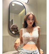 LoomArt Kadın Dantel Bralet Crop Sütyen V Yaka Askılı Şık Esnek Rahat - Beyaz
