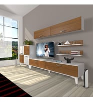 Decoraktiv Eko 6Y Slm Std Silver Tv Ünitesi Tv Sehpası (Beyaz - Ceviz)