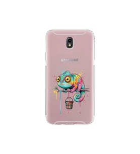 Samsung Galaxy J7 Pro ile Uyumlu Splash Bukalemun Tasarımlı Şeffaf Silikon Kılıf