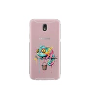 Samsung Galaxy J7 Pro ile Uyumlu Splash Bukalemun Tasarımlı Şeffaf Silikon Kılıf