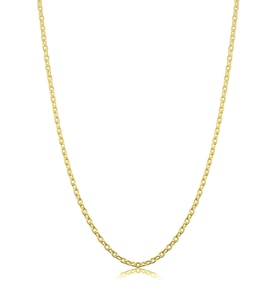 CMD Kadın Gümüş Forse Zincir 24 Ayar Altın Kaplama Hayalet Kolye Özel 1.1mm Mücevher (Gold)