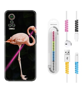 General Mobile GM 21 Pro GM 22 Pro Plus Kılıf Kablo Koruma Spiral Silikon Line Filamingo 1776