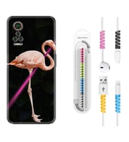 General Mobile GM 21 Pro GM 22 Pro Plus Kılıf Kablo Koruma Spiral Silikon Line Filamingo 1776