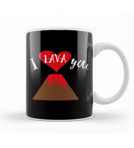 Cute & Funny I Lava You Volcano Valentine's Day Kupa Bardak Porselen