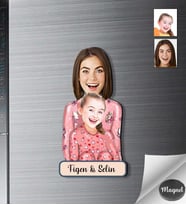 Kişiye Özel Anneler Günü Ahşap Magnet -8