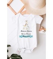Anneler Günün Kutlu Olsun Anneciğim Mavi Erkek Özel Tasarım Bebek Zıbın Pamuklu Çıtçıtlı Body