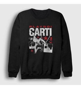 Presmono Unisex Siyah Rapper Playboi Carti Sweatshirt 482031tt