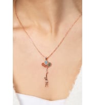 Elika Silver Kadın Rose Kaplama Balonlu Kız Model Kolye (STD)