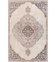 Eliana Home Baskılı, Yıkanabilir Kaymaz Taban Salon Halısı LNA1716 100x150 cm (Bej)