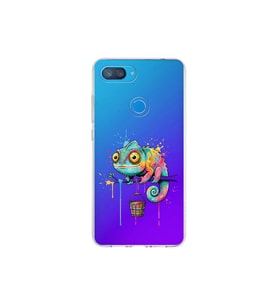 Xiaomi Mi 8 Lite ile Uyumlu Splash Bukalemun Tasarımlı Şeffaf Silikon Kılıf