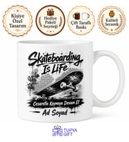 Skateboarding Is Life Baskılı Kaykay Hayattır İngilizce Kupa Bardak Hediye