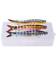 Valkyrie 3 Adet 8 Eklemli 3D Oynak Rapala Sahte Balık Yem Seti Tatlı ve Tuzlu Su Uyumlu Wobblers Swimbait