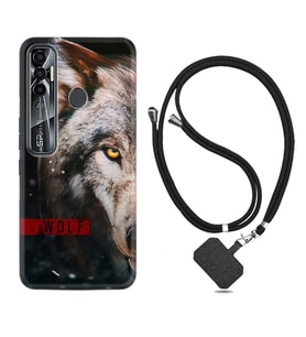 Tecno Spark 6 6 Go 8C 8 Pro 7 7 Pro Kılıf Boyun Askılı Silikon Wolf Eyes 1758