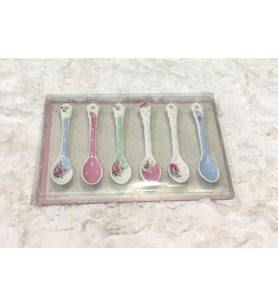 6'lı Porselen Çay Kaşığı Seti , uzunluğu 11cm