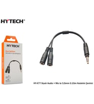 Hytech HY-X77 Siyah Audio + Mic to 3,5mm 0.15m Kul