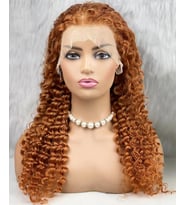 Mulvxprk  Prk02 Gerçek Front Lace Tül Peruk - Afro Dalgalı - Bakır 70-75Cm (Mulvix)