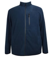 Erkek Büyük Beden Dik Yakalı Fermuarlı 122 Kg-172 Kg Arası İçin Uygun Bedenli Polar Sweat Mont (Lacivert)