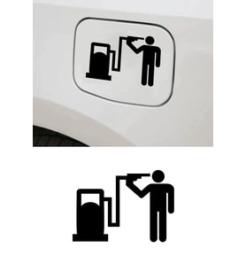 Depo Yakıt Kapağı Oto Sticker  Araba Sticker Sİyah Oto Sticker  15cm