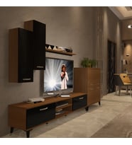 Decoraktiv Eko 6 Slm Dvd Silver Tv Ünitesi Tv Sehpası - Ceviz Siyah (Siyah - Ceviz)