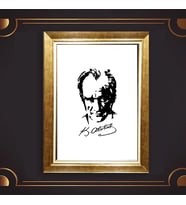 Özel Seri Paspartulu Çerçeveli Atatürk Tablo l545 (Gold)