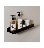 Dekoratif Siyah Metal Banyo Rafı Şampuanlık Duş Rafı Banyo Düzenleyici