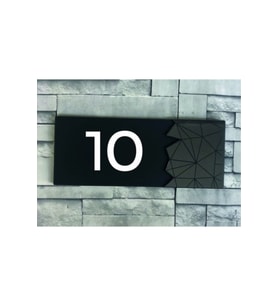 Dekoratif Aynalı Füme Kapı Numarası - 10
