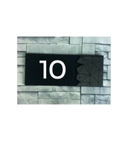 Dekoratif Aynalı Füme Kapı Numarası - 10