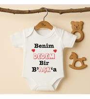 Pia Baby B33 %100 Pamuk Dedem Bir Başka Yazılı Tasarlanabilir Bebek Body (Ekru)