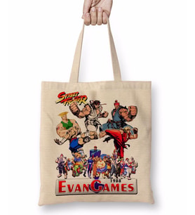Street Fighter Evan Games 1988 Bez Çanta Uzun Saplı