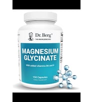 Dr. Berg Magnesium Glycinate 400mg – Chelated Magnesium  Vitamin D and B6 for Stress Support, Relaxation, and Good Sleep – 150 Capsul (Renksiz)